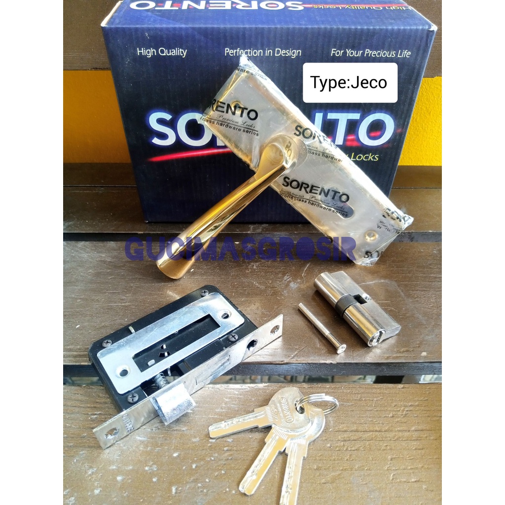 Kunci Pintu Rumah 1 Set Sorento By Bellucci Handle Pintu + Body + Silinder Sorento Kunci Pintu Kecil