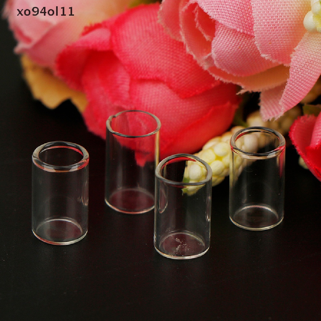 Xo 4pcs/set Mainan Bening Dapur Bistro Miniatur Resin Model Cangkir Kaca Untuk Rumah Boneka OL