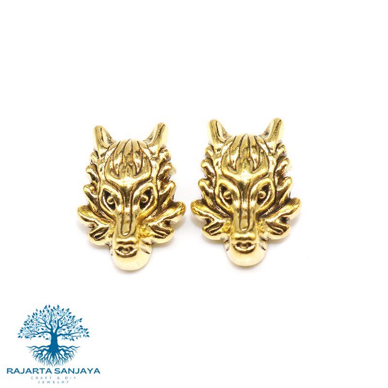 Charms Spacer Beads Wholesale 1 Pcs Wolf Head Spacers Bead