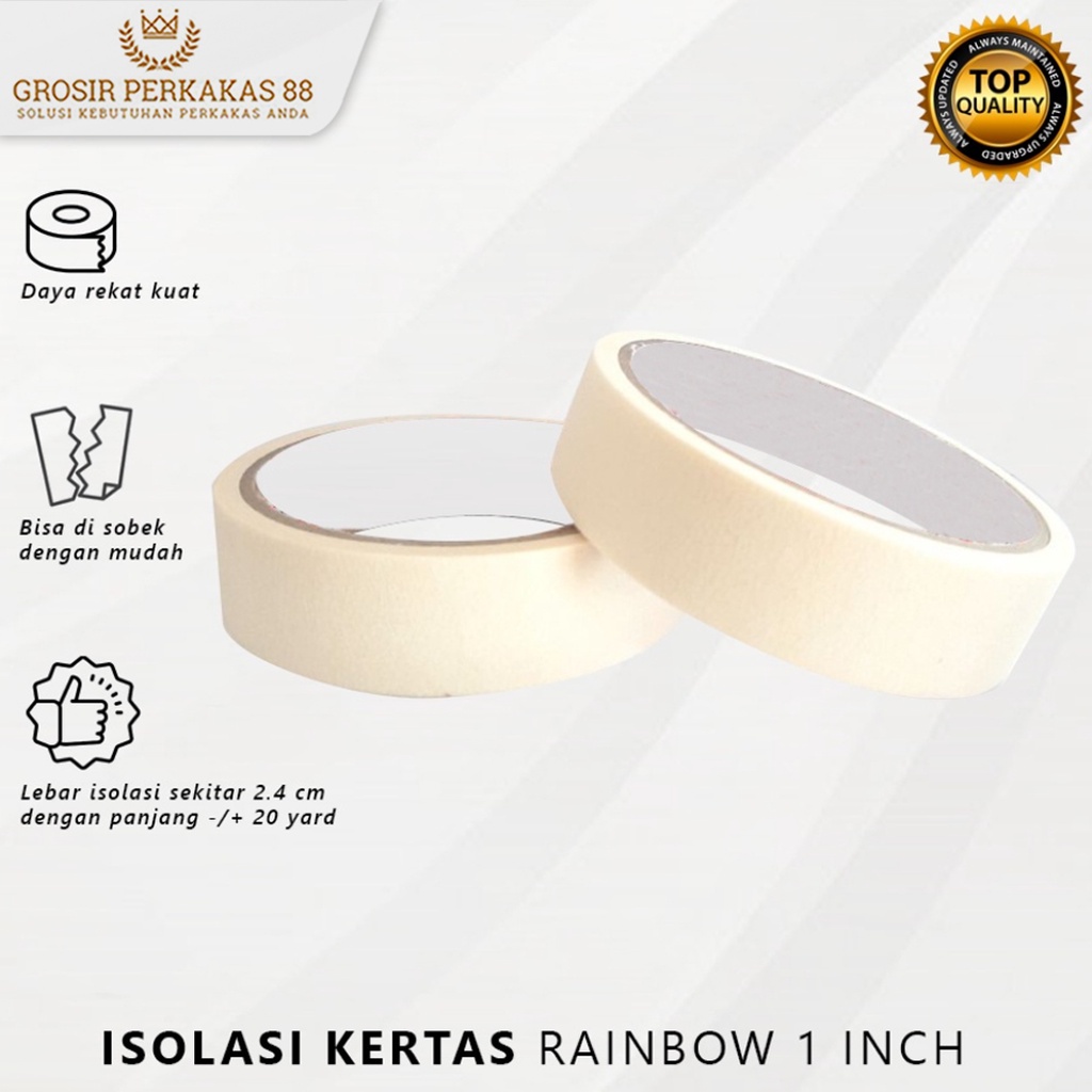 

Isolasi Kertas Selotip 10 Meter Masking Tape Rainbow 1 Inch