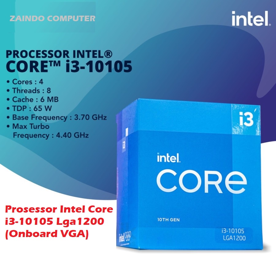 PROSESSOR INTEL CORE I3-10105F BOX LGA 1200 PROSESSOR INTEL CORE I3-10105 BOX LGA 1200 GARANSI RESMI