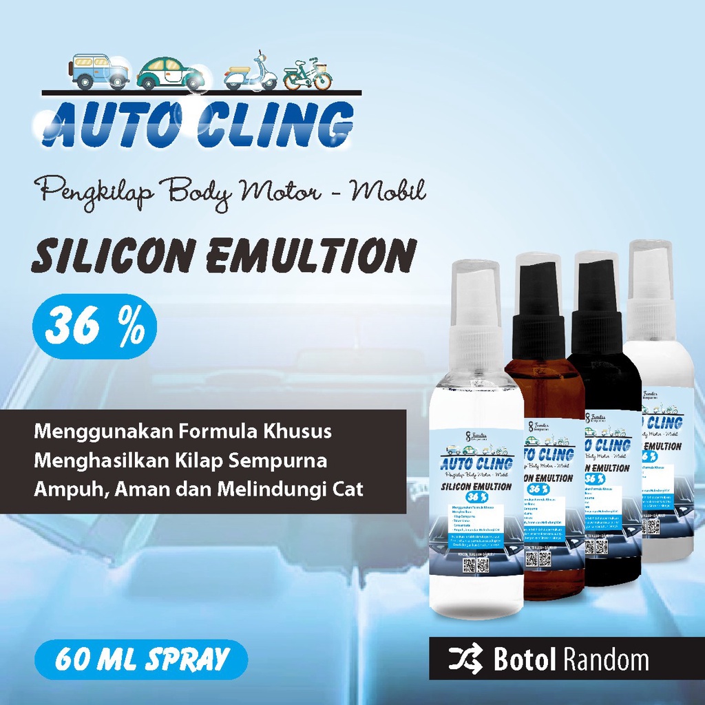 Silicon Emultion 36% Pengkilap Body Motor Mobil Dan Mobil Kemasan 60ml Spray