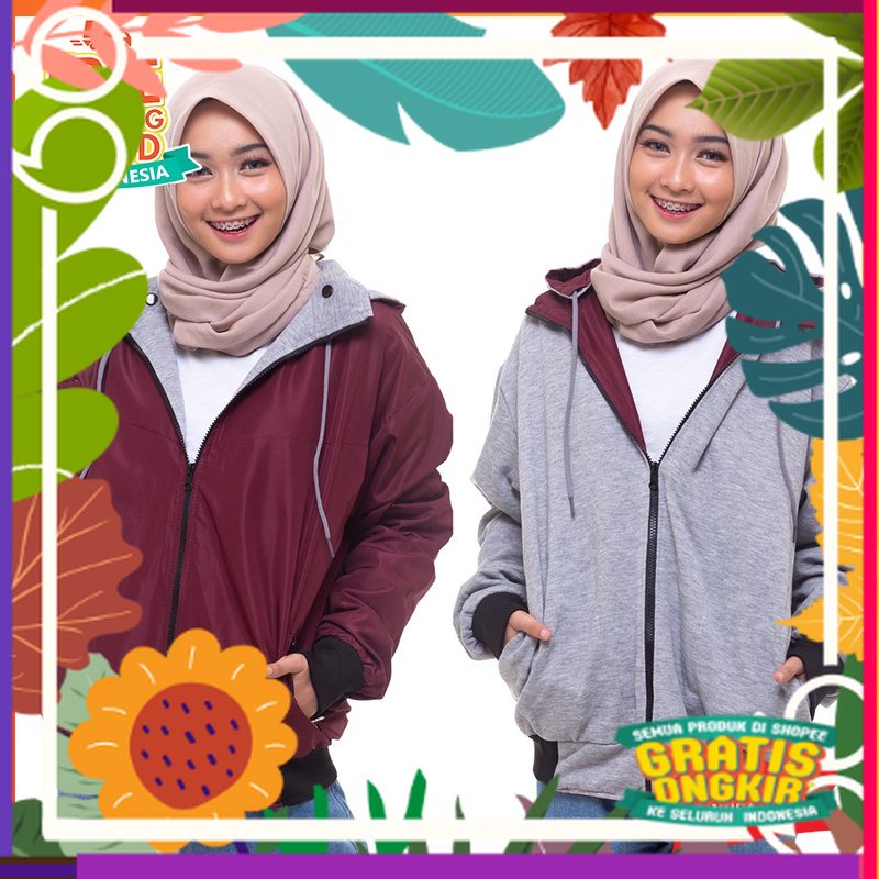 [COD] JAKET BOMBER BOLAK BALIK BIG SIZE L XL XXL JAKET PARKA PRIA JAKET PARASUT WATERPROOF ANTI AIR 