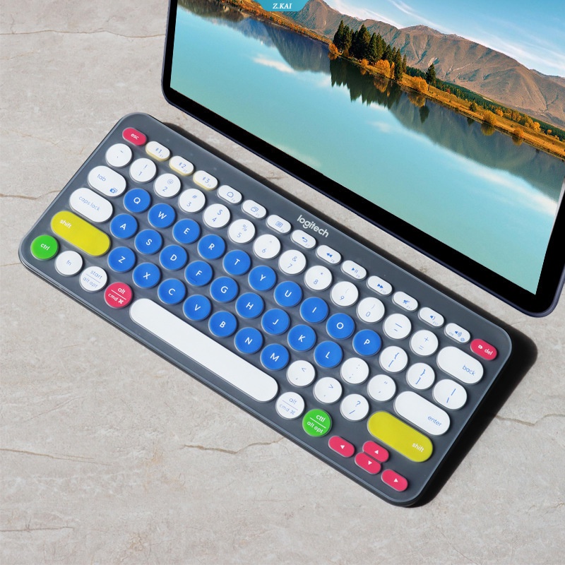 Silikon Penutup Pelindung Keyboard Pelindung Kulit Logitech k380 k480 full coverage film Pelindung Kreatif Inci [ZK]