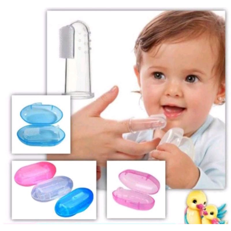 SIKAT GIGI Bayi Finger Tooth Brush Silikon Jari Baby Newborn Lidah Gusi Silicone