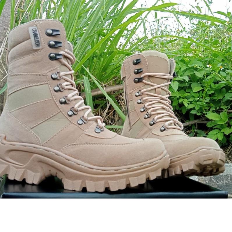 ✤ sepatu  pdl chameleon 511 cream gurun pol,pp taktikal kerjalapangan 8inci anti selip ◘