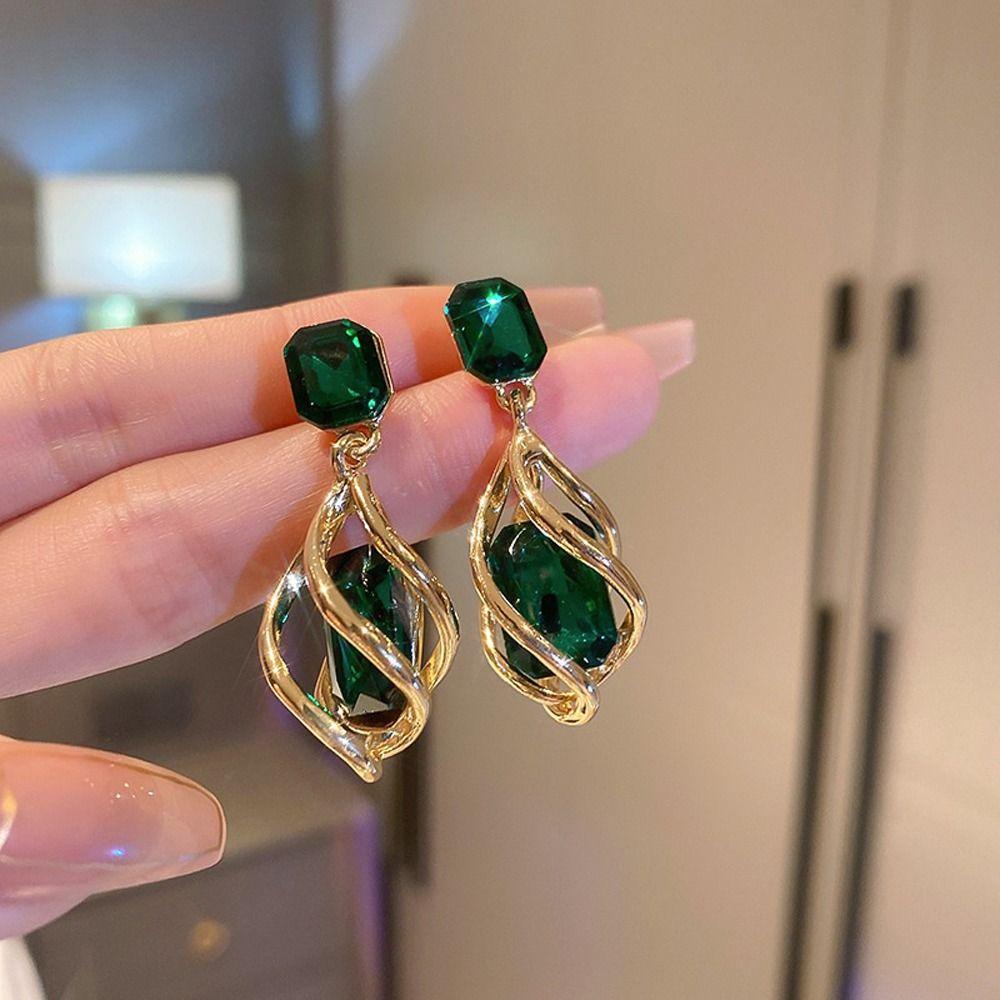 Mxbeauty Anting Wanita Elegan Halus Berkilau Trendi Niche Desain Fashion Perhiasan Gadis Hadiah Berlian Imitasi Alloy Gaya Korea Menjuntai Earrings