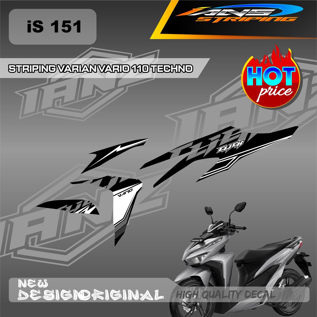 TERBARU STIKER DECAL HONDA VARIO TECHNO 110 / STRIPING VARIO TECHNO / VARIASI STIKER BODY VARIO 2009-2013 / DECAL KERETA VARIO LAMA IS151