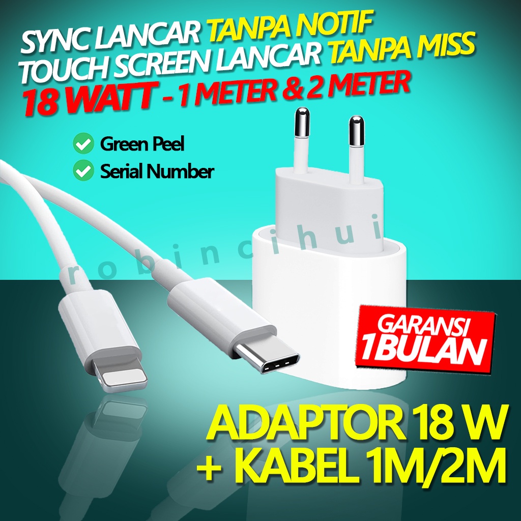 KABEL USB C to IP + ADAPTOR (1 PAKET) 18w FAST CHARGING - CHARGER - KABEL DATA - CAS - KABEL CHARGER - KABEL CASAN - ADAPTOR FAST CHARGING- CHARGER FAST CHARGING + KABEL IP + KABEL DATA IP + CHARGER IP