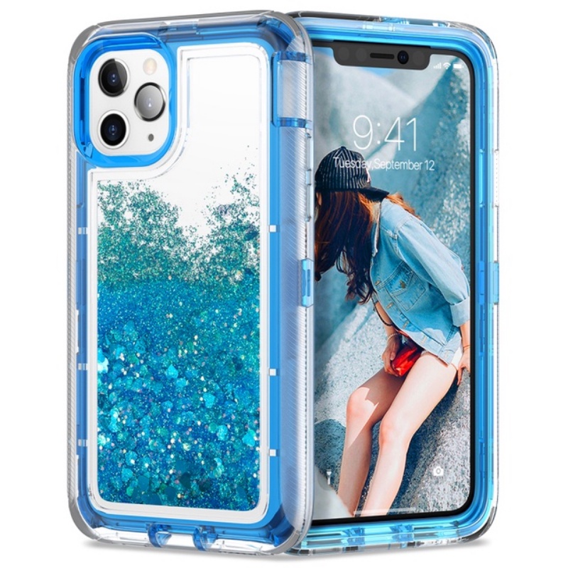 IPHONE Serbuk Flash Pasir Hisap Gaya Dan Sederhana Casing Ponsel Empat Sudut Quake-proof Untuk Iphone14 13 12 11 Pro Max X XS Max XR 7 8 Plus Shockproof Canggih