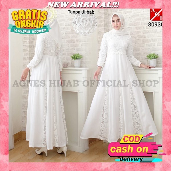 Umroh Series By Humaira Putih Syari Ceruty Dresslebaran Gamis Wanita Terbaru Baju Gamis Umroh Lebara