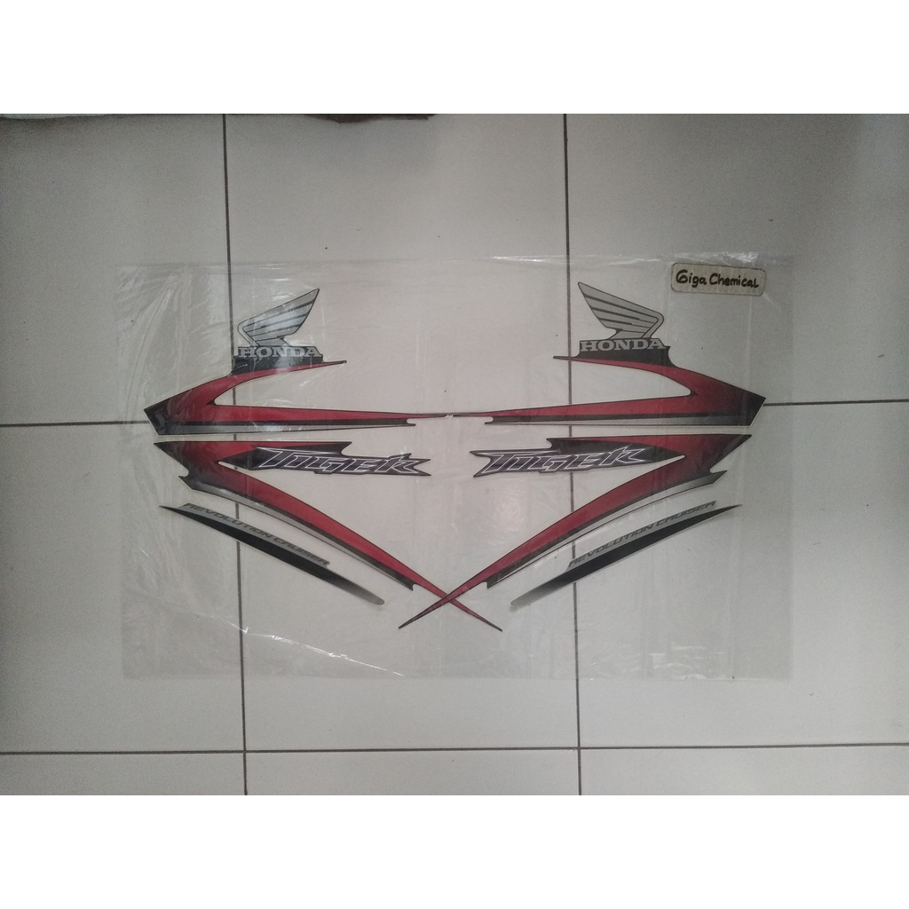 Striping Stiker Lis Honda Tiger Revo PC 2009 2010 Hitam Corak Merah Original