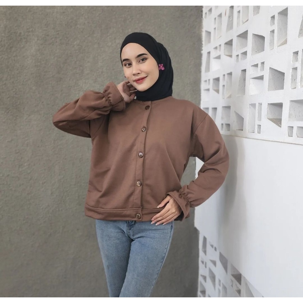 COCONUT BUTTON OUTHER SWEATER CARDIE WANITA OUTFIT ALA VINTAGE KOREAN STYLE FASHION TERKINI