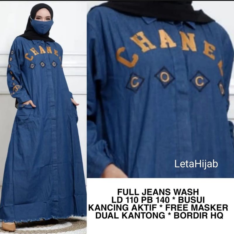 Gamis Jeans Wanita Chanel Coco LD 110