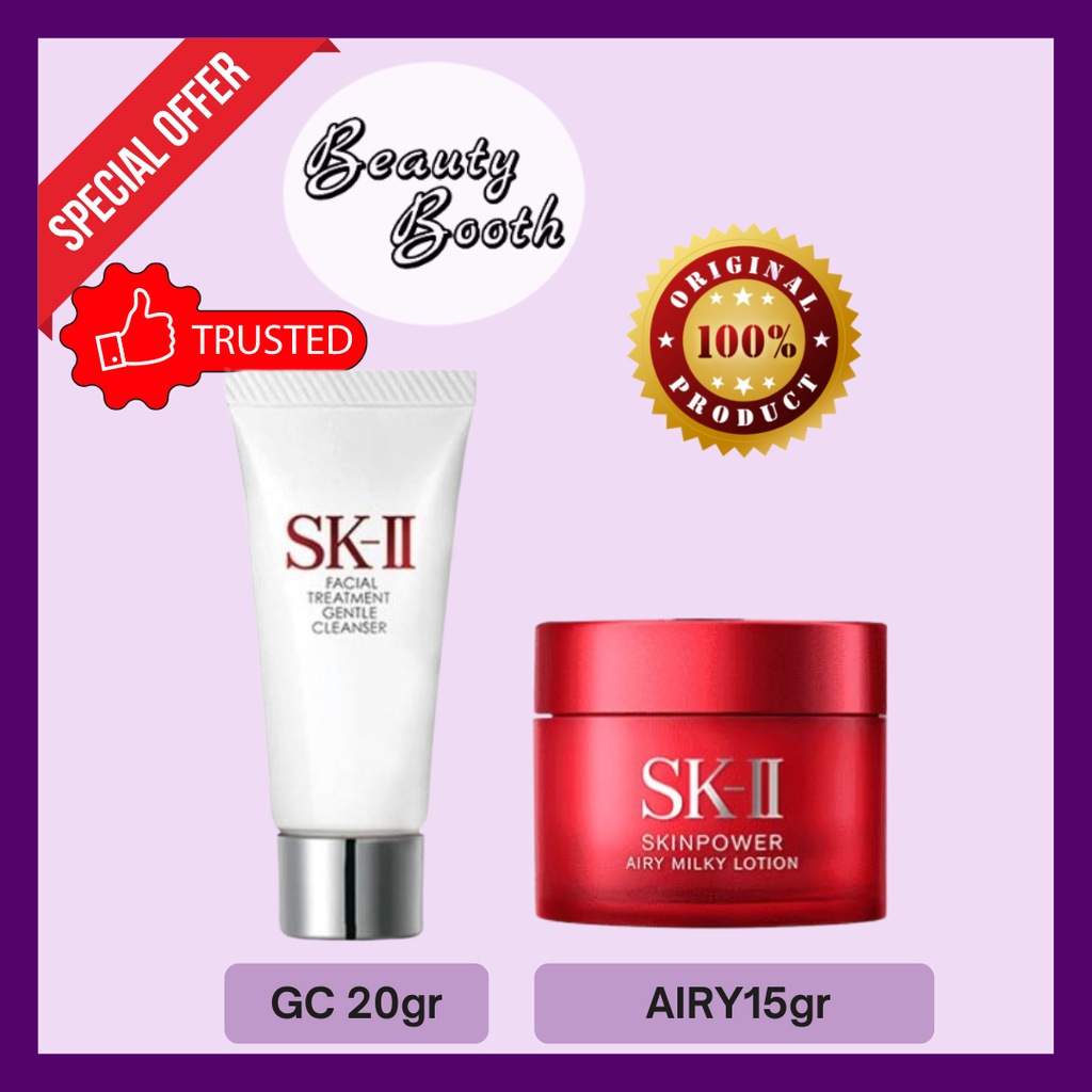 SK-II SK2 SKII Gentle Cleanser 20gr + Skinpower AIRY Milky Lotion 15gr