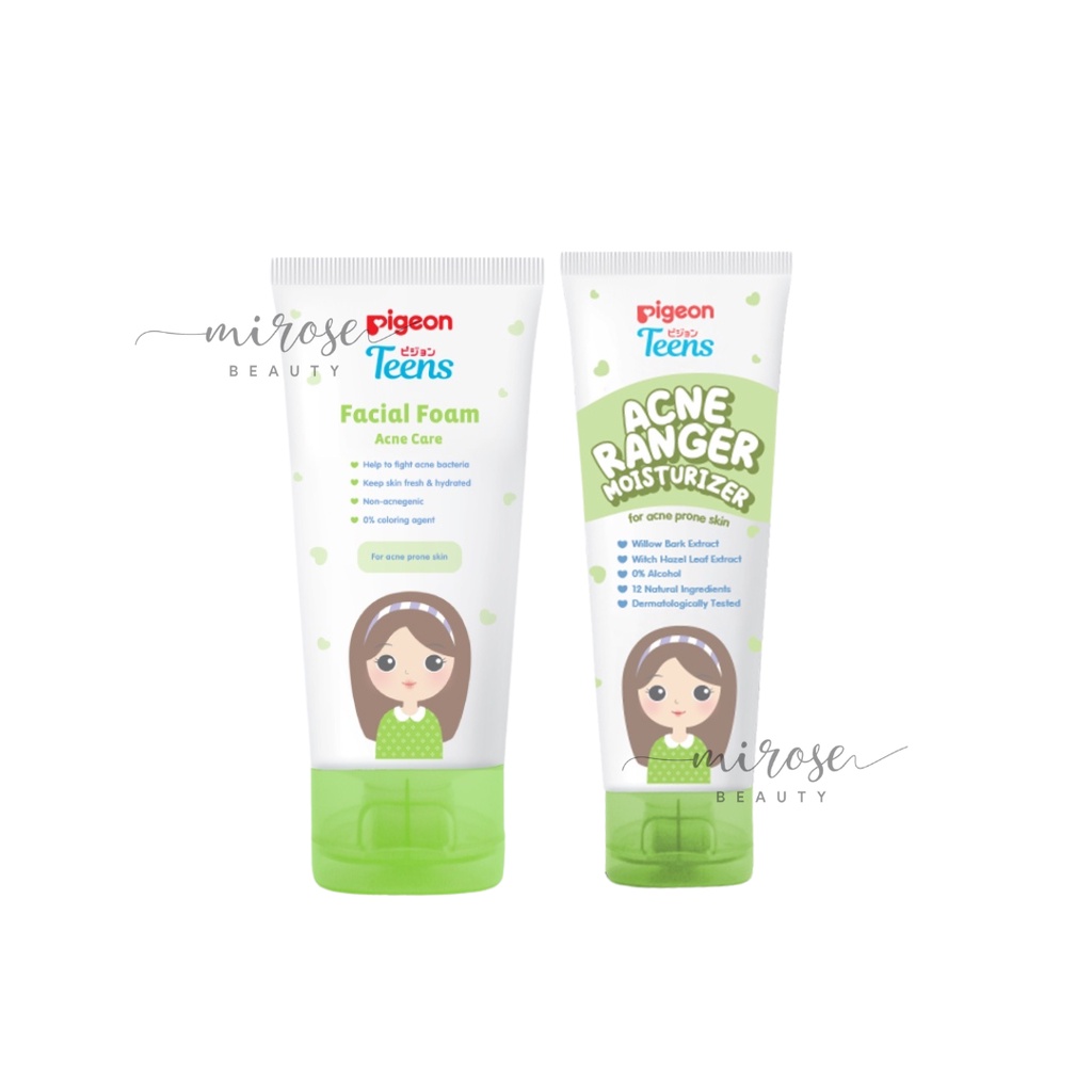 [ISI 2] PIGEON TEENS Paket Acne 1 : Acne Care Wash 100ml + Acne Ranger Moisturizer 20ml / 50ml | Paket Jerawat Remaja Isi 2