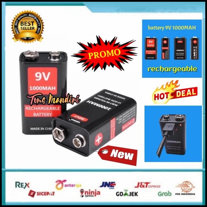 Battery Kotak 9V 1000Mah Rechargeable Usb Isi Ulang