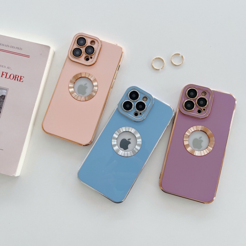 IPHONE Mewah All-inclusive Lensa Phantom Warna Solid Electroplating Casing Handphone Untuk Iphone14 13 12 11 Pro Max X XS Max Xr7 8 Plus Shockproof Penutup Belakang