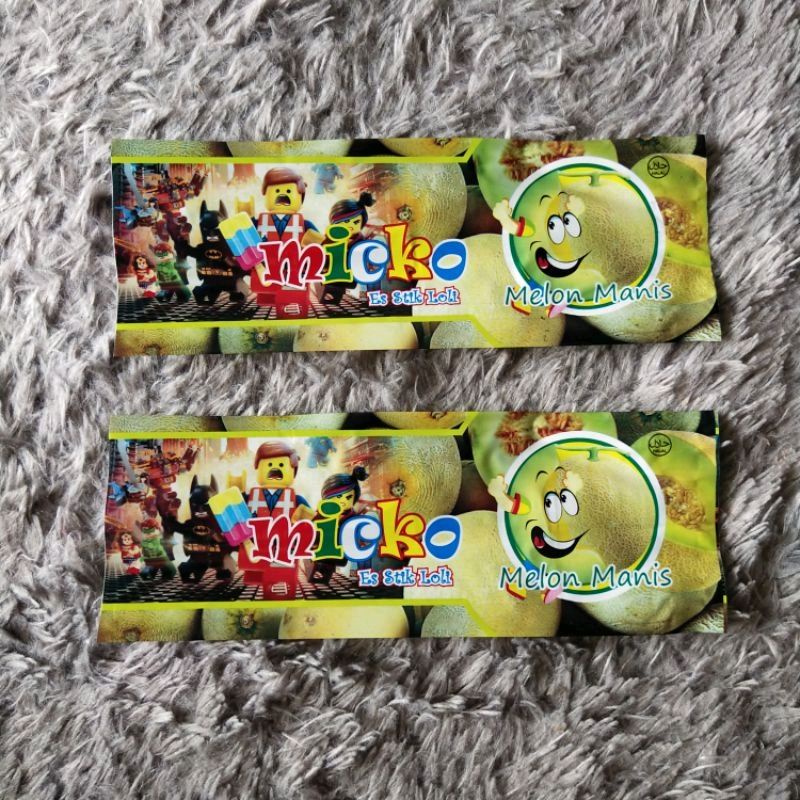 

Bungkus Kemasan Plastik Es Krim Es Loli / Es Stik Micko Melon (18x7cm)