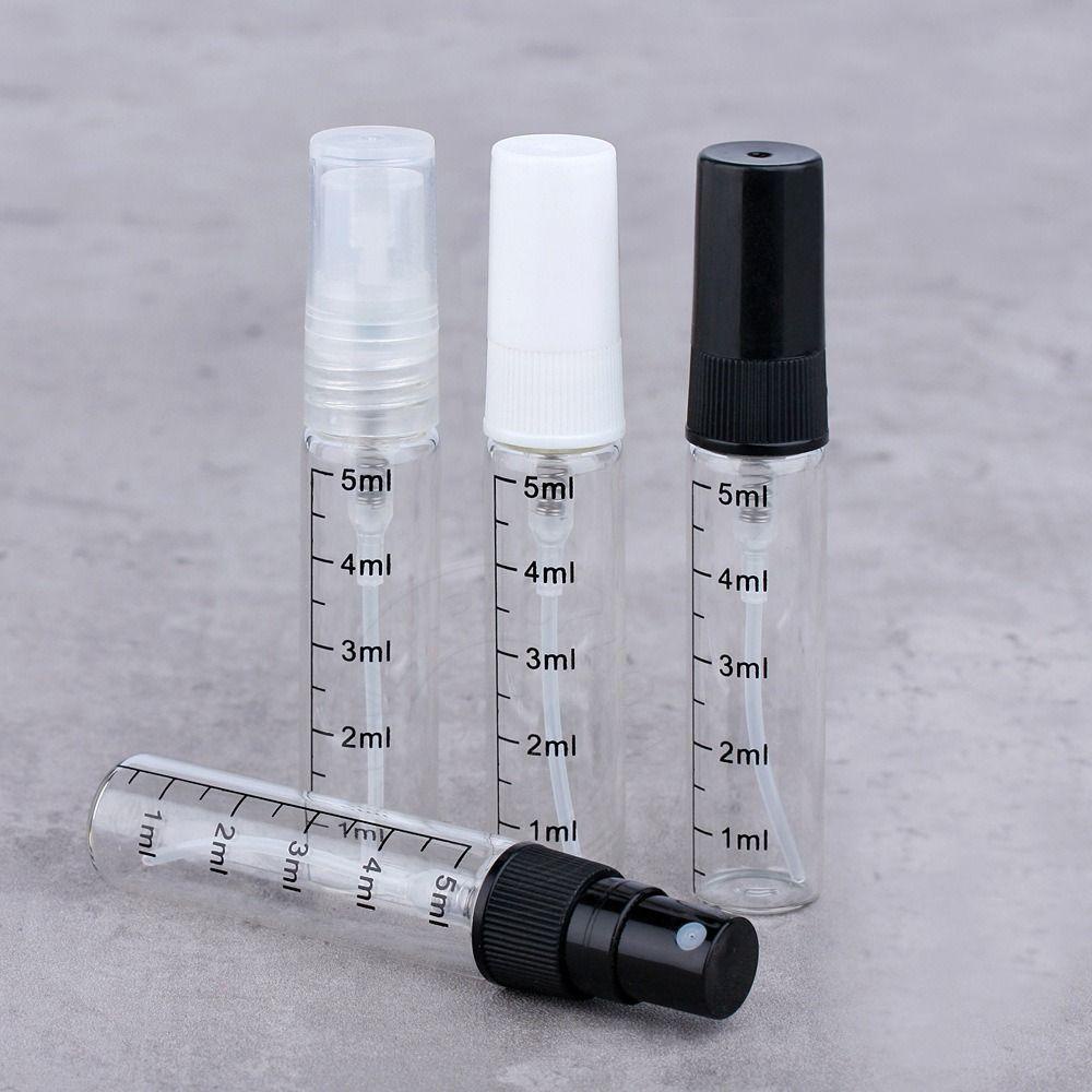 Rebuy Botol Kaca Dengan Skala Mini Transparan Wadah Kosmetik Mist Sample Vial Alat Makeup Spray Bottle