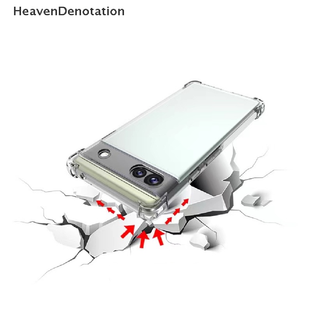 [HeavenDenotation] Untuk Pixel6 7 Pro Case Transparan TPU Shock-Absorption Fleksibel Ponsel Cover HDV