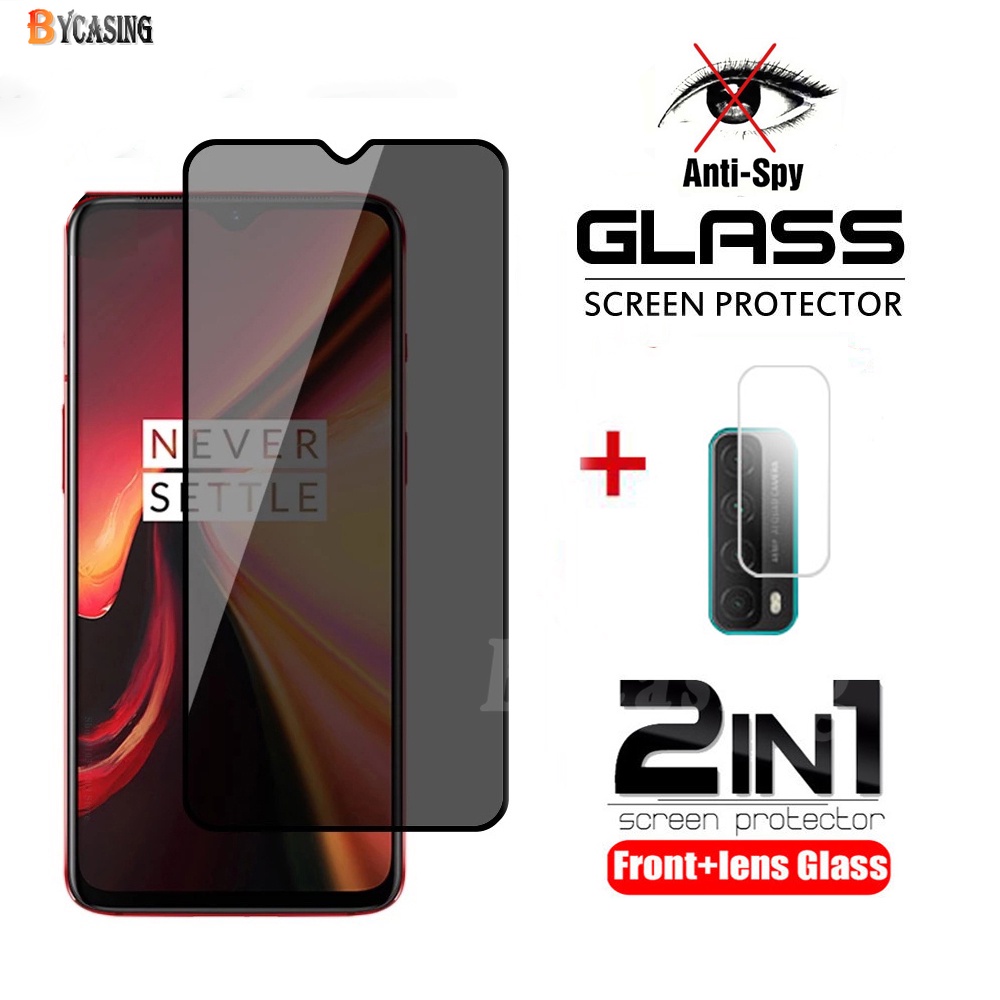 2in1 Film Kaca Anti Spy Tempered Untuk Huawei Y7A Y6P Y6 Pro Y9S Y9 Prime2019 Y7 Pro Nova 7i 5T 3i 2i P20 Lite P30 Privasi Pelindung Layar BY