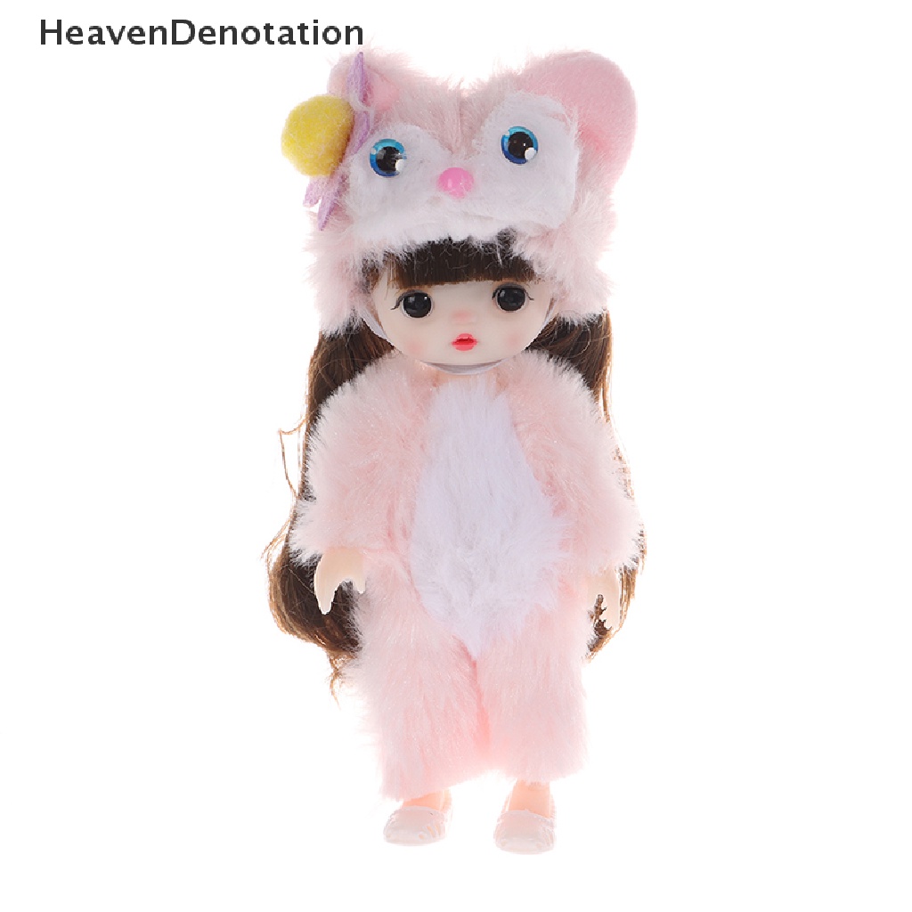 [HeavenDenotation] Boneka Mini 17cm Sambungan Bergerak Dengan Baju Dan Sepatu Boneka 3d Hadiah Mainan Anak Perempuan HDV