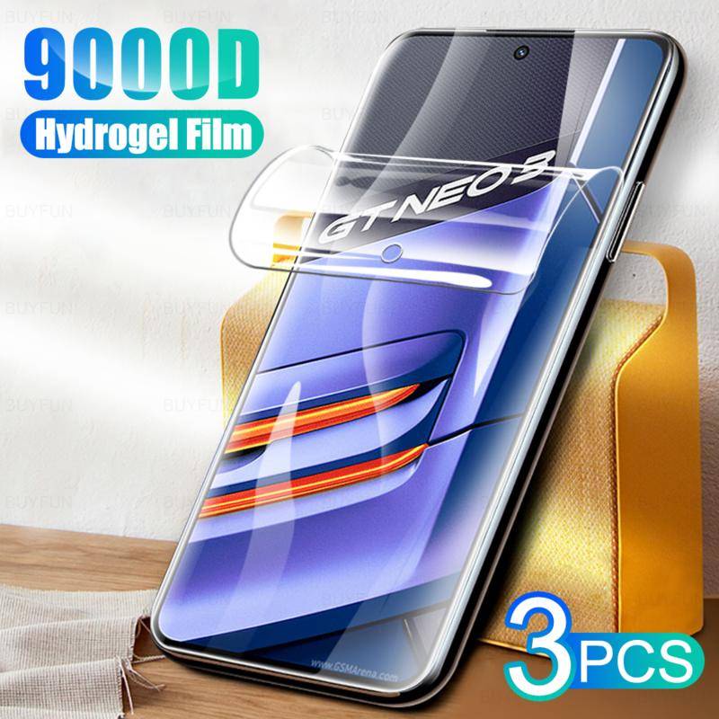 3pcs Pelindung Layar Untuk OPPO Realme GT Explorer Master Neo 2 3 3T Hydrogel Film Bukan Kaca Untuk OPPO Realme Q5 9 8 Pro 9i Protection Soft Film