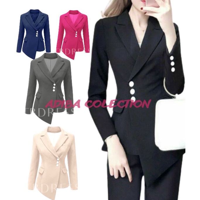 Adbcolection- Setelan Jas Blazer Kerja Wanita Model Korean Terbaru / Celana / Rok/ Bigsize/ Jumbo / 