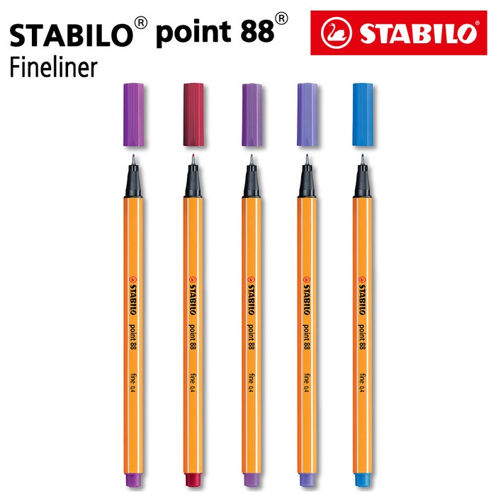 

BISA COD STABILO SET 5 - Point 88 Pink Purple / Fineliner / Pen Warna Pink Ungu