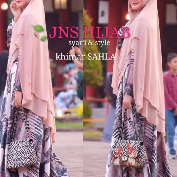 ☃ PREMIUM Khimar 2 Layer Jumbo / Hijab Ceruti Berkualitas SAHLA JNS ۩