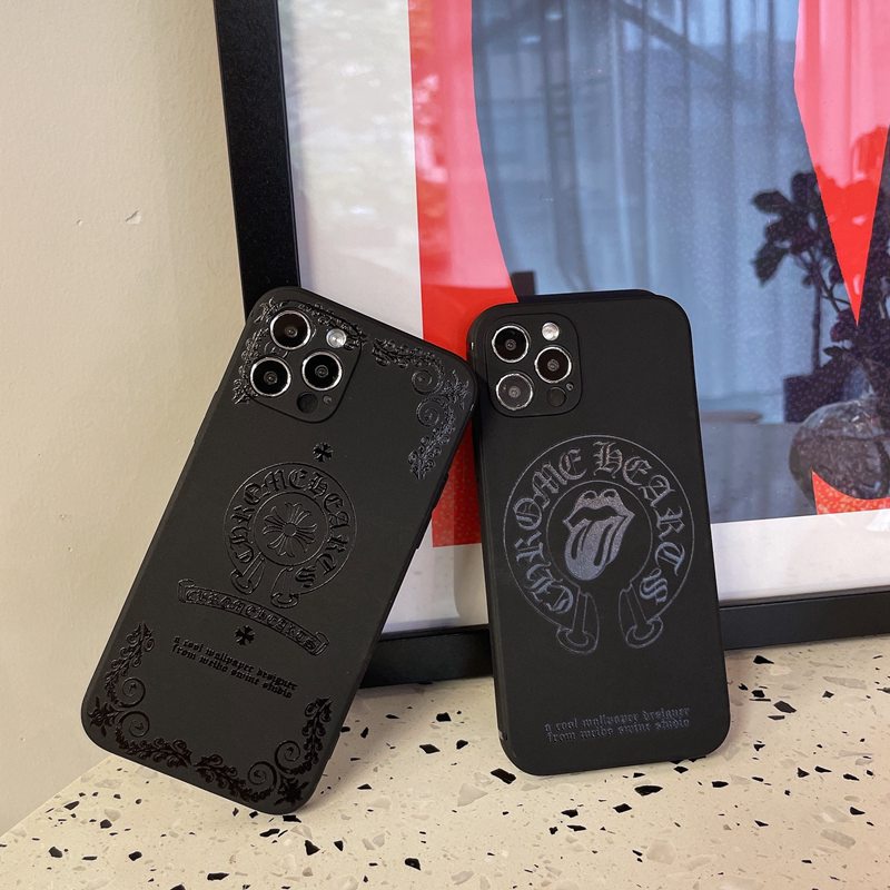 Fashion Chrome Hearts Soft Case HP iP iPhone 11 12 Mini 13 Pro Max 7 8 + Plus SE 2020 X XR SE 2020 XS Max Black Frosted Casing Apple