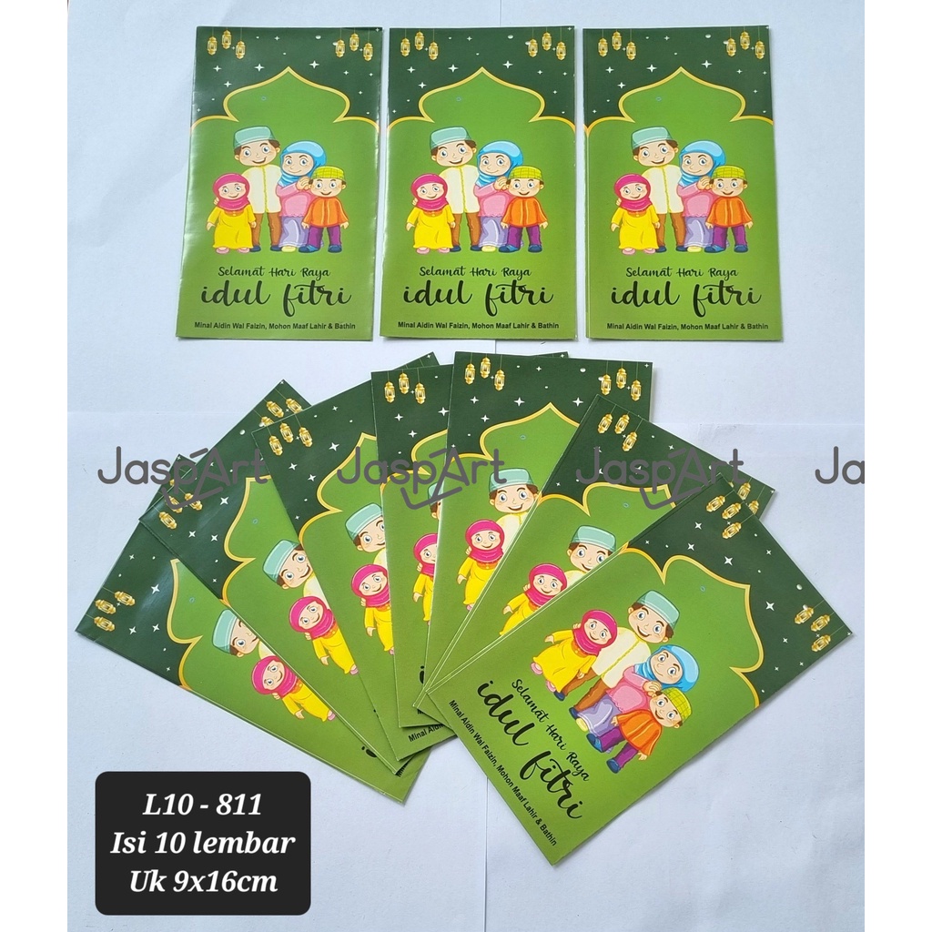 ANGPAO AMPLOP PANJANG LEBARAN IDUL FITRI 2023 ISI 10  AMPLOP LEBARAN ISLAMI KARAKTER LUCU MURAH