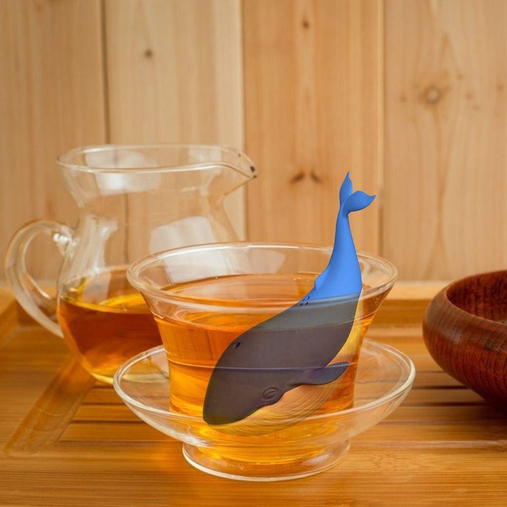 [Elegan] Tea Infuser Reusable Cups Diffuser Whale Animal Loose Leaf Tea Saringan Bumbu Silikon