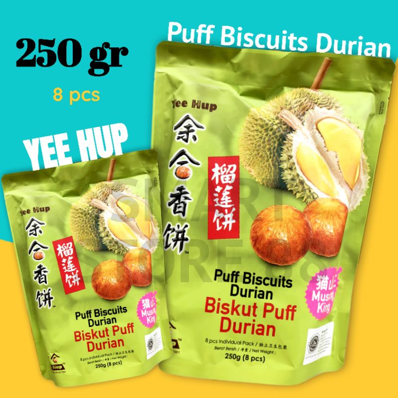 YEE HUP PUFF BISCUIT DURIAN 250GR BISKUIT DURIAN MUSANG KING