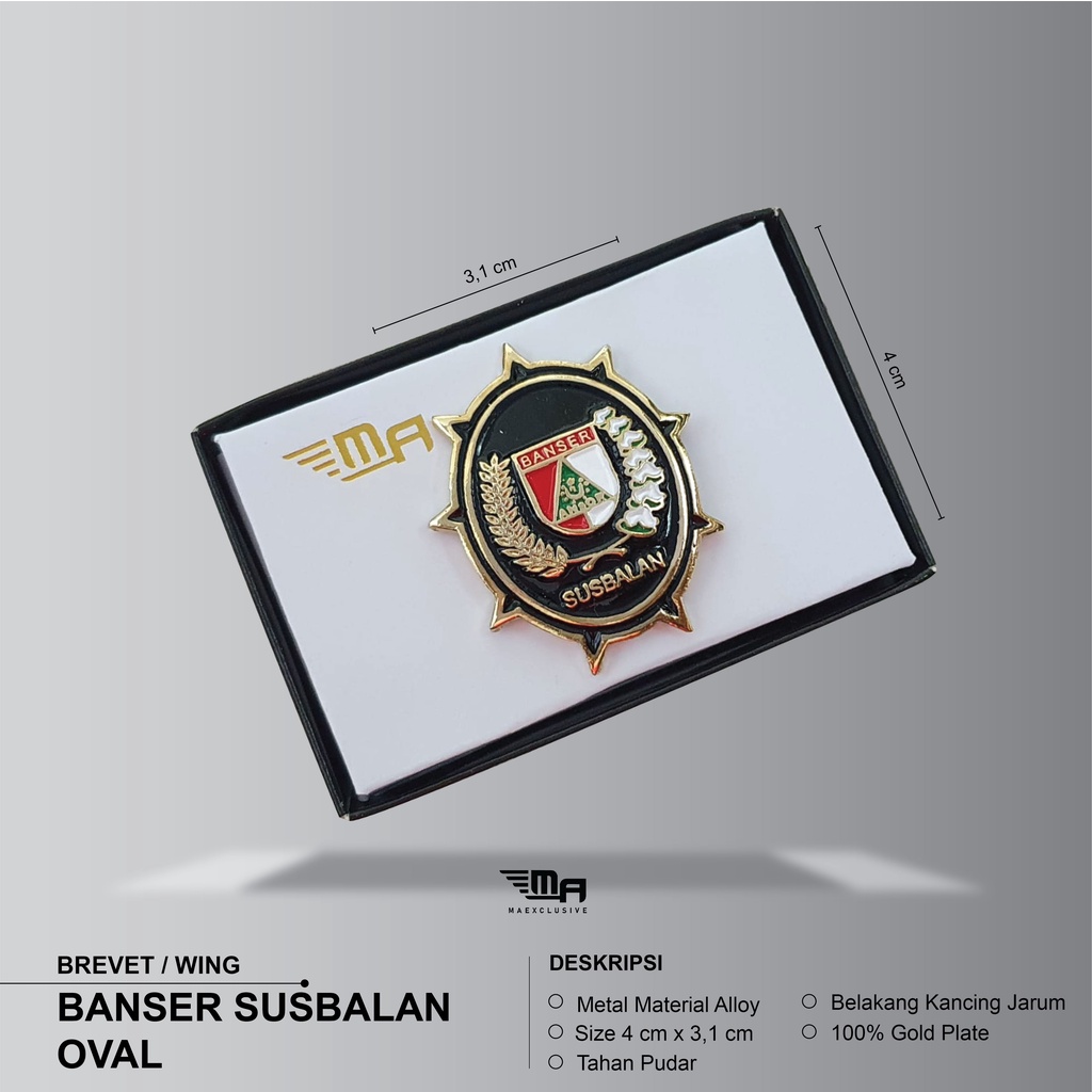 WING BANSER SUSBALAN OVAL PDH BRIVET BREVET PIN BANSER SUSBALAN OVAL