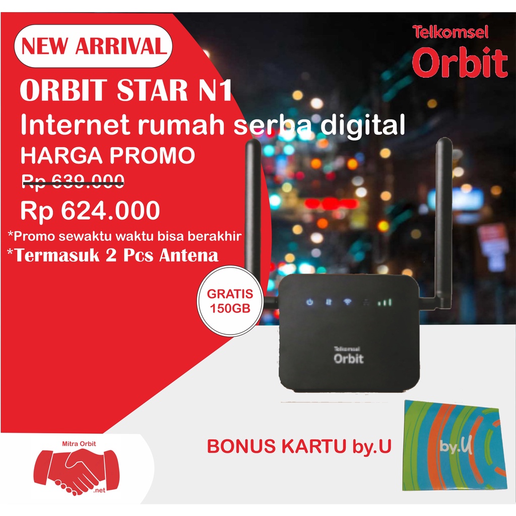 Modem Orbit Star N1 HKM0127-A Free 2 Antena Indoor