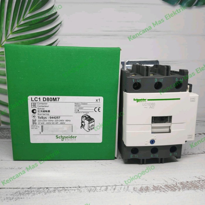 Komponen Contactor Schneider Lc1D80 M7 / Kontaktor Schneider Lc1D80M7
