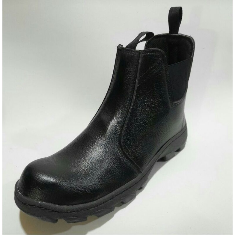Sepatu Safety Proyek Ujung Besi - Septy Shoes Boot - Septi Kerja Lapangan Kulit Sintetis-  sepatu sefety tali -sepatu sefety sorong booht
