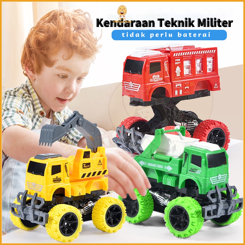 Poney Mobil mainan anak bayi Mainan inersia offroad 4 drive Truk pemadam kebakaran mainan kendaraan anak