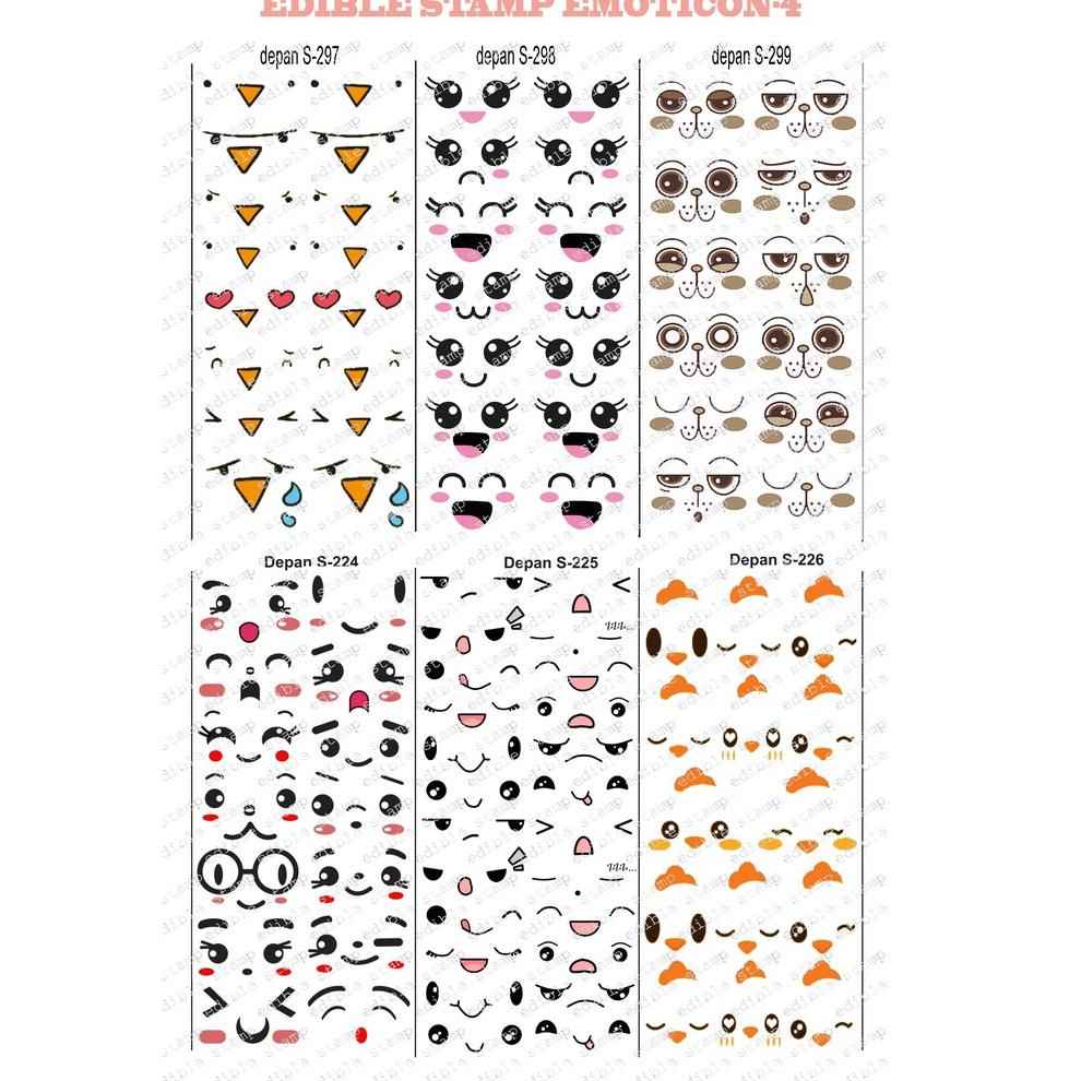 

Banjir Promo Edible Stamp Stiker Makanan Edible Stiker Edible Image Edible Print Sticker Makanan EMOTICON 4 .,.,