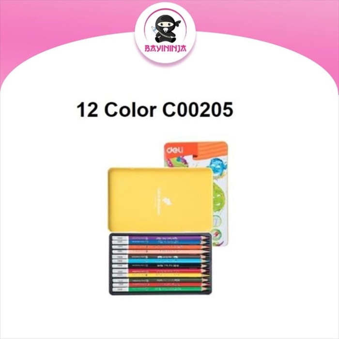 

BISA COD DELI Triangle Colored Pencil Pensil Warna Metal Box