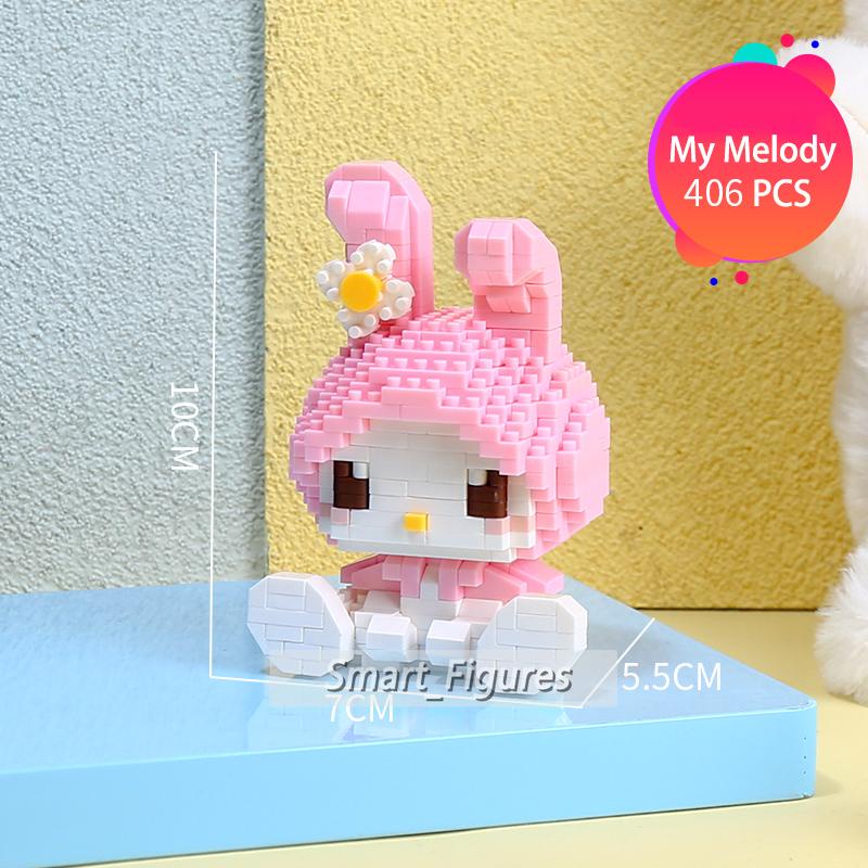 Partikel Kecil Blok Bangunan Sanrio Kuromi My Melody Anak Rakitan Mainan Penjualan Panas Hello Kitty Anak Perempuan Hadiah [In Stock]