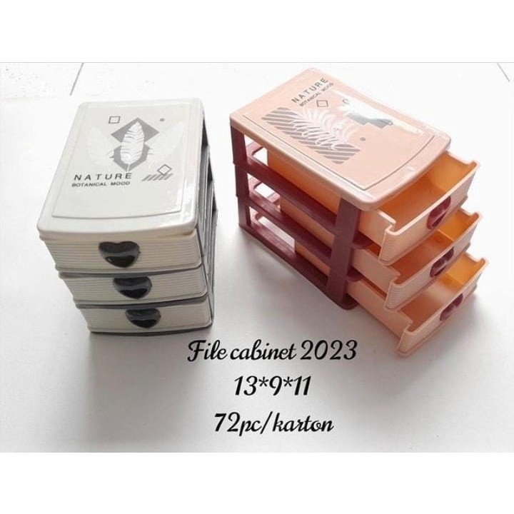 File Cabinet Susun 3 | Laci MINI 3 susun | Rak Mini Storage Ukuran 13x9x11 cm