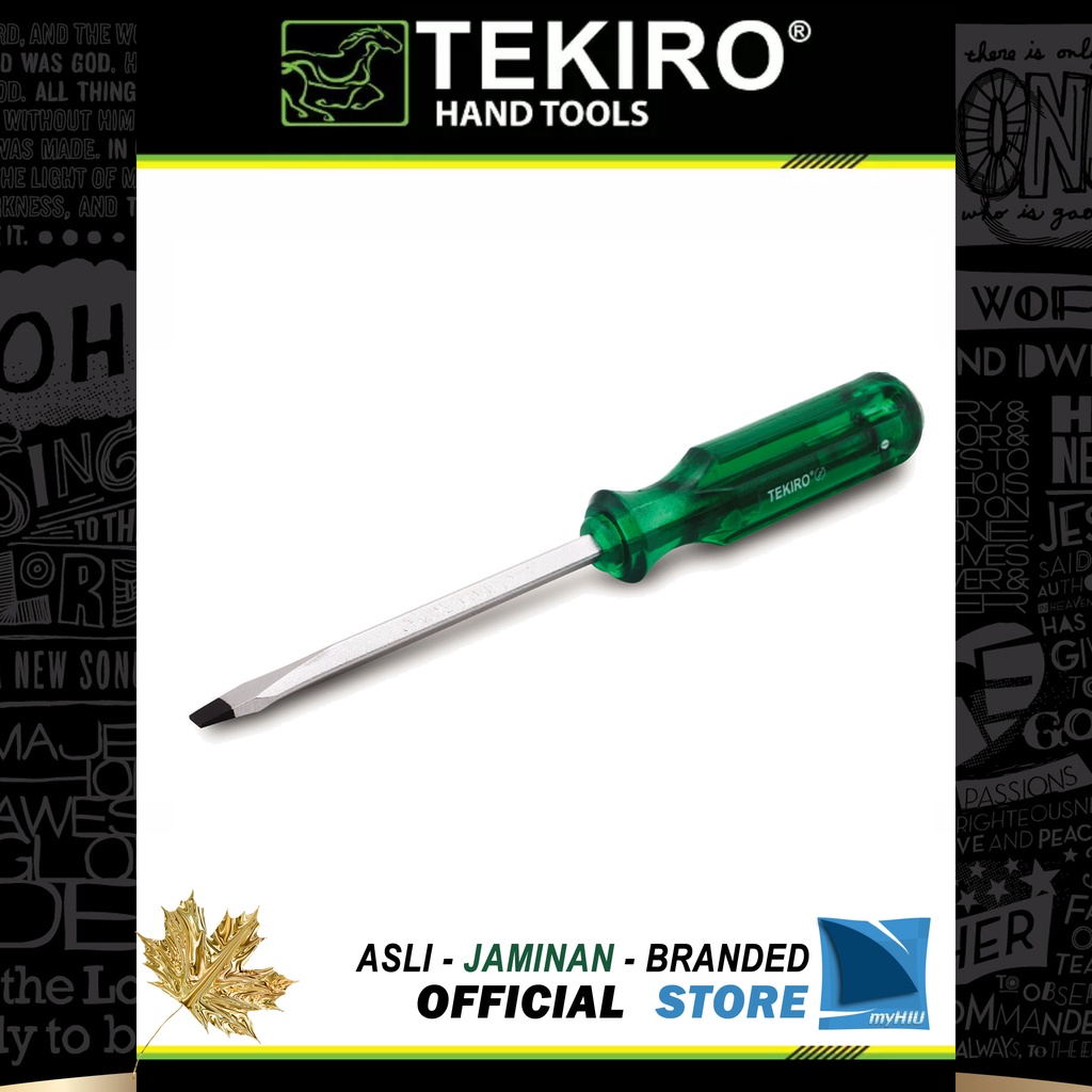 Obeng Pukul Tembus (-) Min 5~8 mm x 75~300 mm Kristal / Go-Thru Screwdriver TEKIRO (Ujung Magnit)