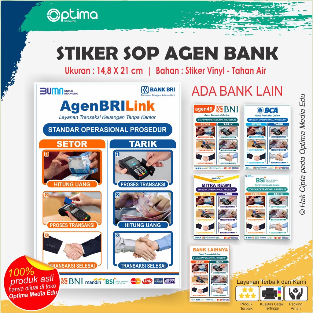 

Stiker SOP Prosedur transaksi agen bank