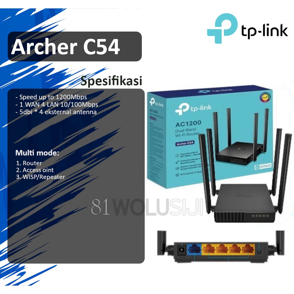 TP-LINK Archer C54 AC1200 Wireless Router Dual Band - 2.4/5 Ghz