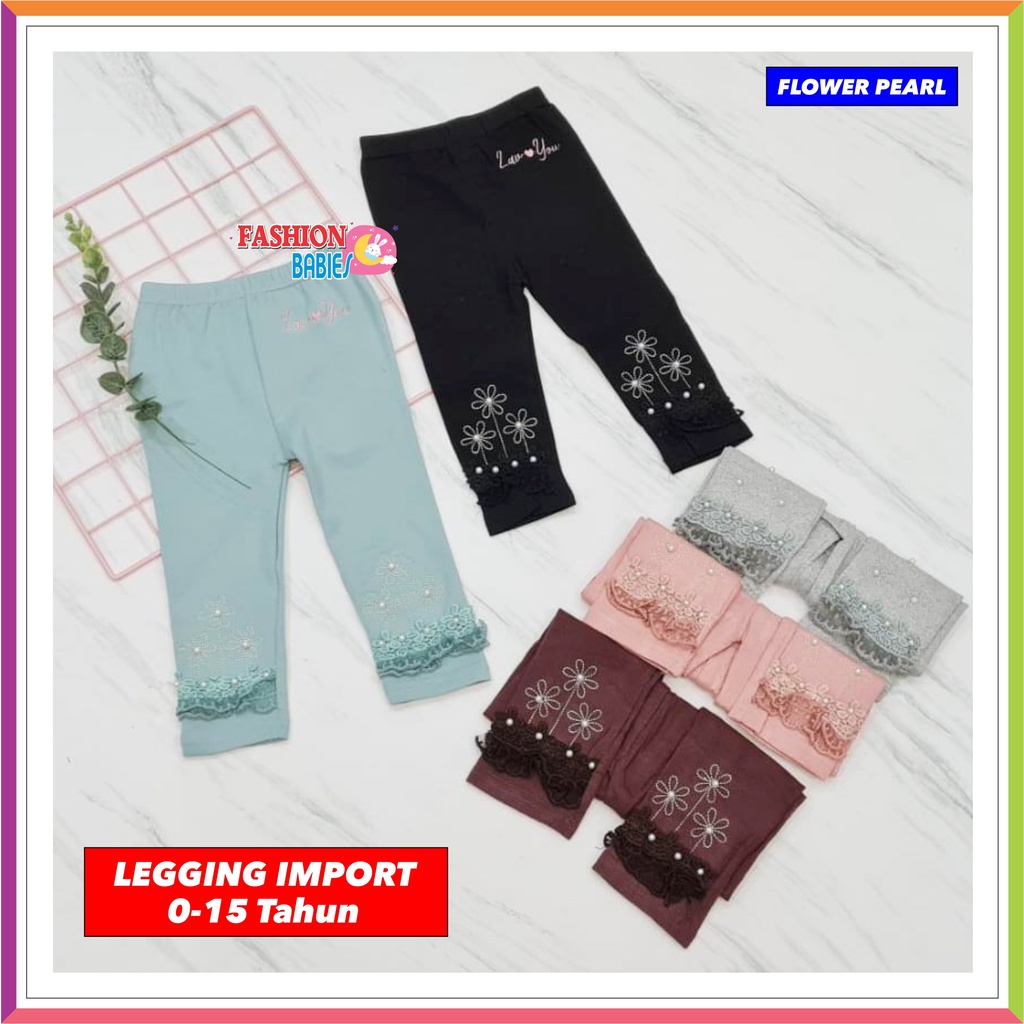 LEGGING ROSES ANAK IMPORT NEW CHANEL FLOWER RABBIT 10-15 TH ANAK TANGGUNG