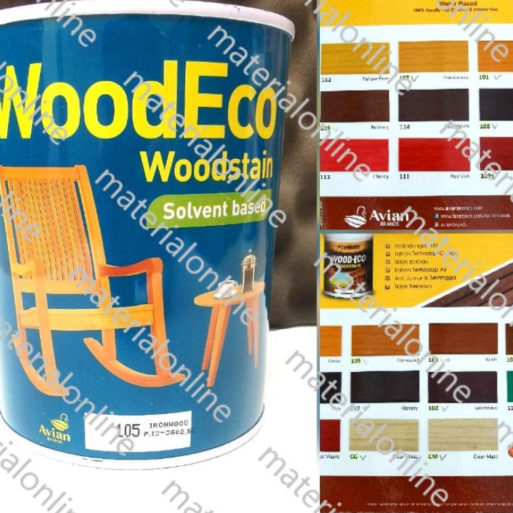 ➯ LENKOTE Politur WoodStain Vernis Kayu Wood Stain Eco 1 Lt Liter 1Liter Avian Cat Pelindung Vernish