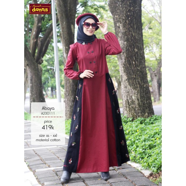 [Dannis Surabaya Online]Sale Abaya maroon bordir | Dannis Collection A230111 | 230111